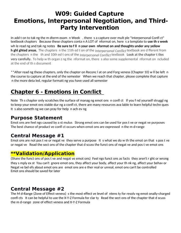 Emotions, Interpersonal Negotiation, and Third-Party Intervention - Guided Capture