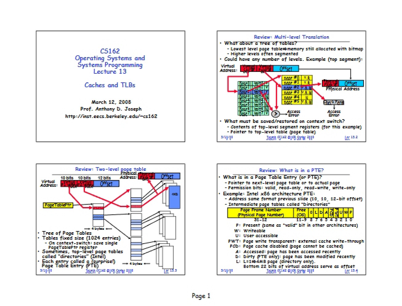 Lecture 13 Cache and TLB Systems
