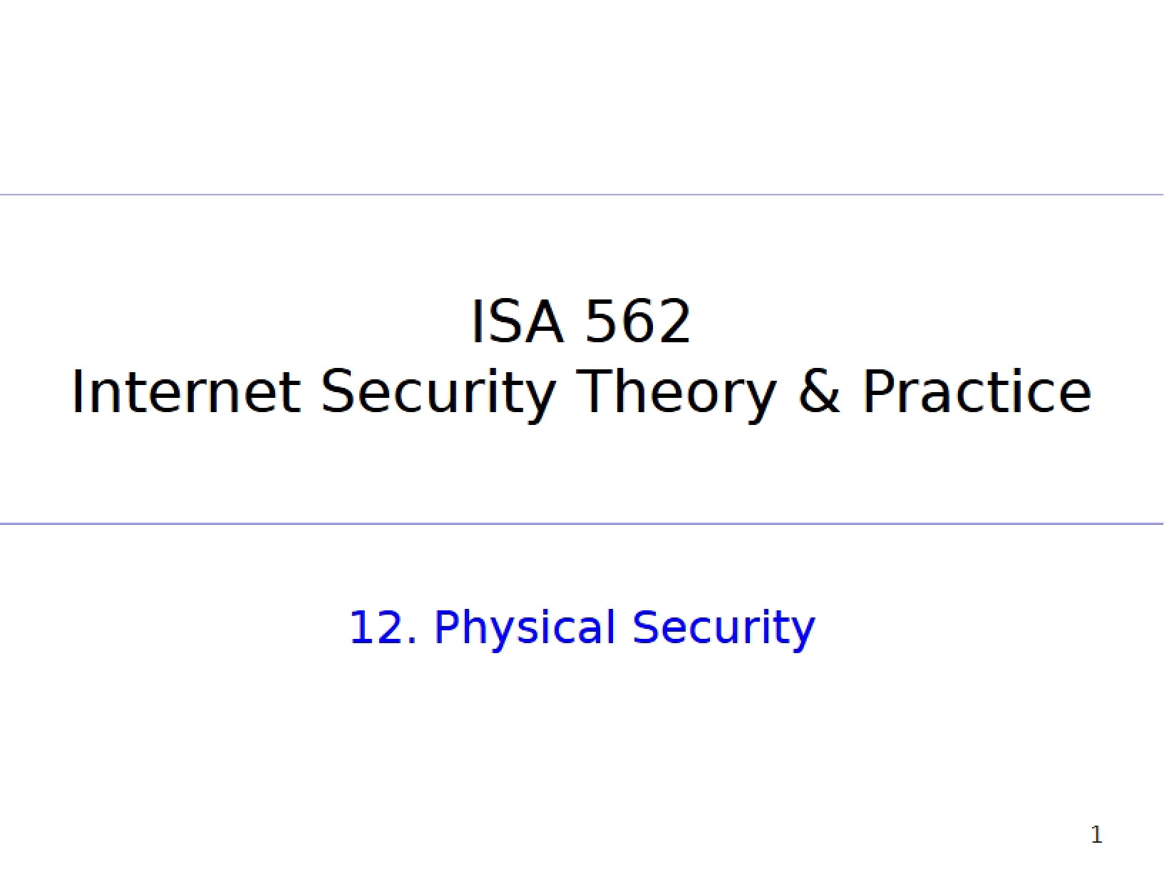 Physical Security Overview