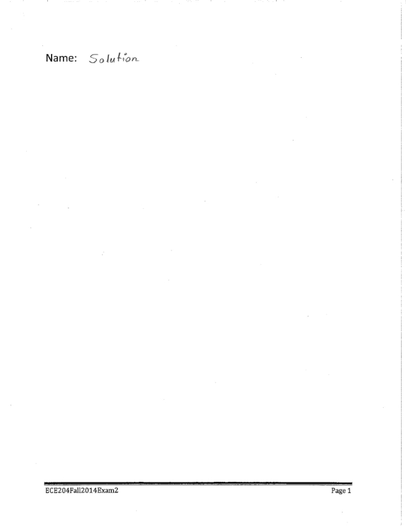 Solution to ECE 204 Fall 2014 Exam 2