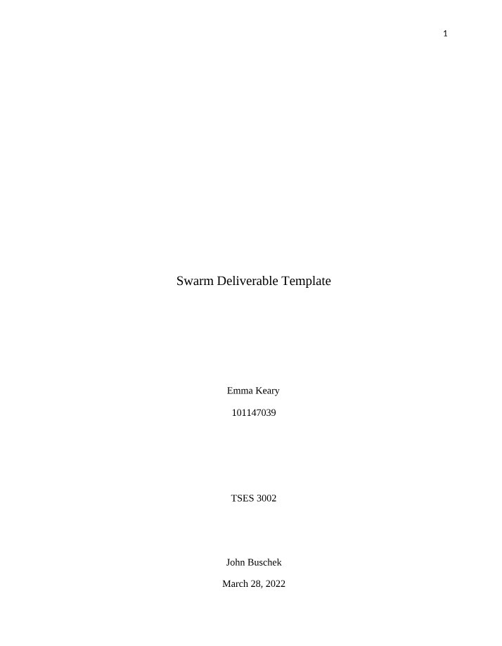 Deliverable Template for Swarm