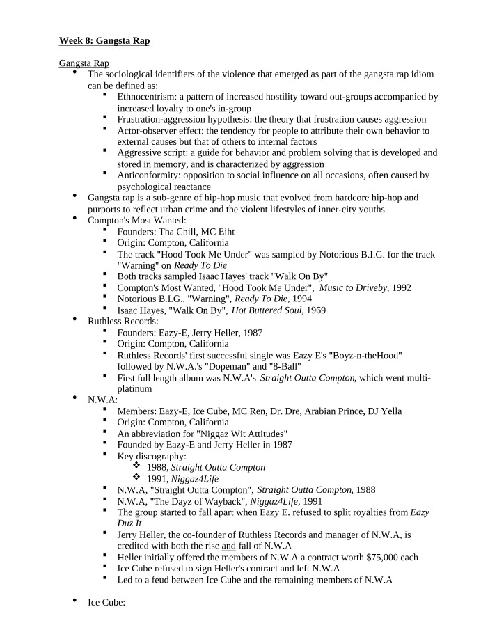 Week 8 - Class Notes