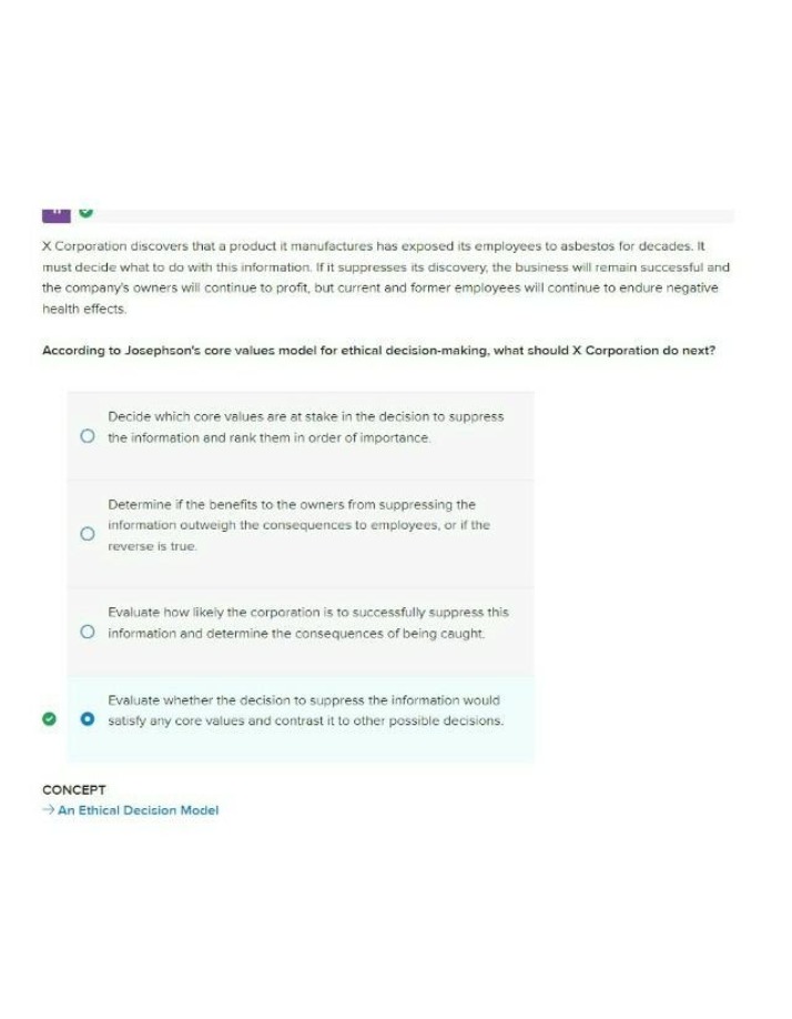 Model for Ethical Decision Making