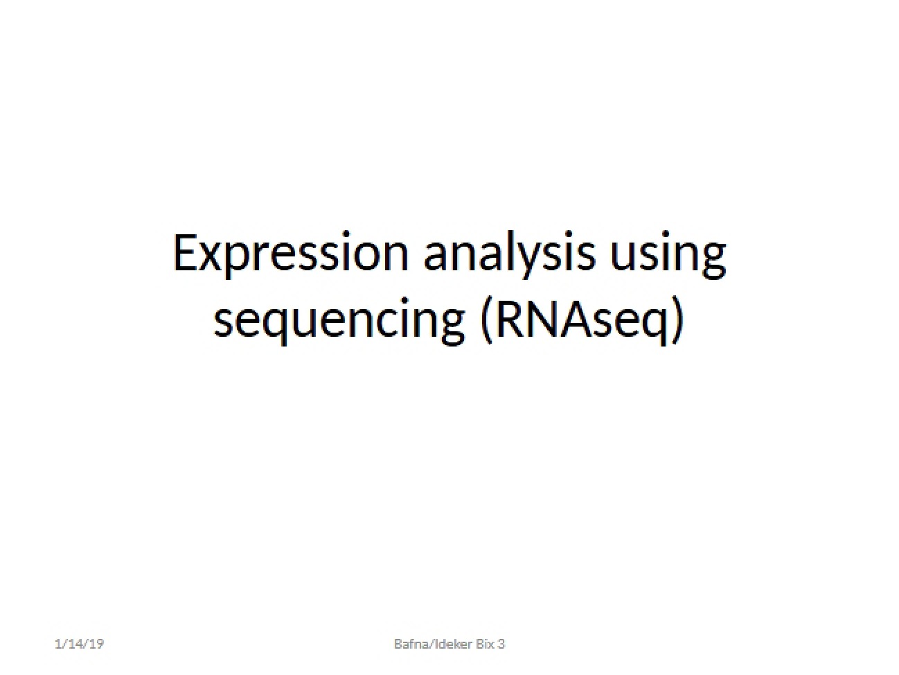 Genomic Expression Analysis Techniques