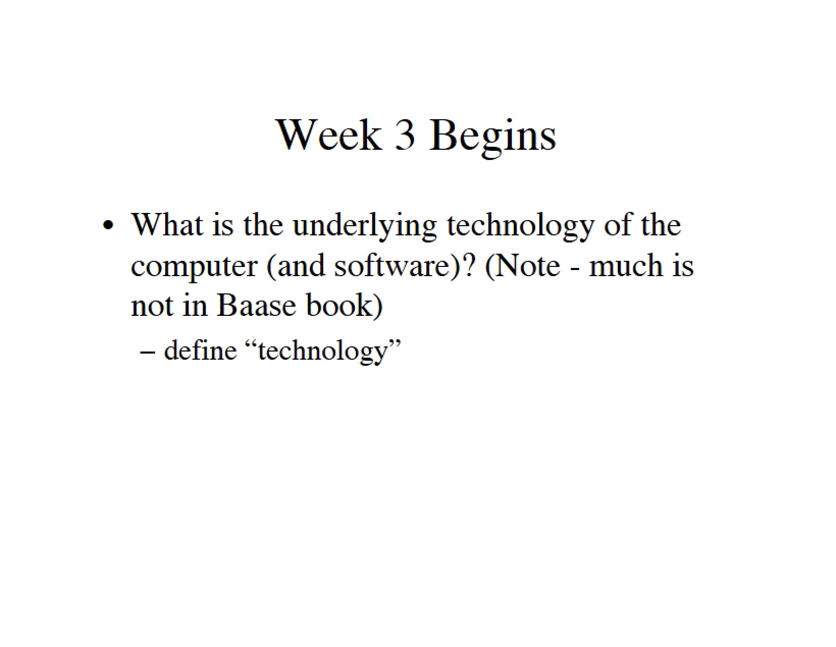 Third Week Content
