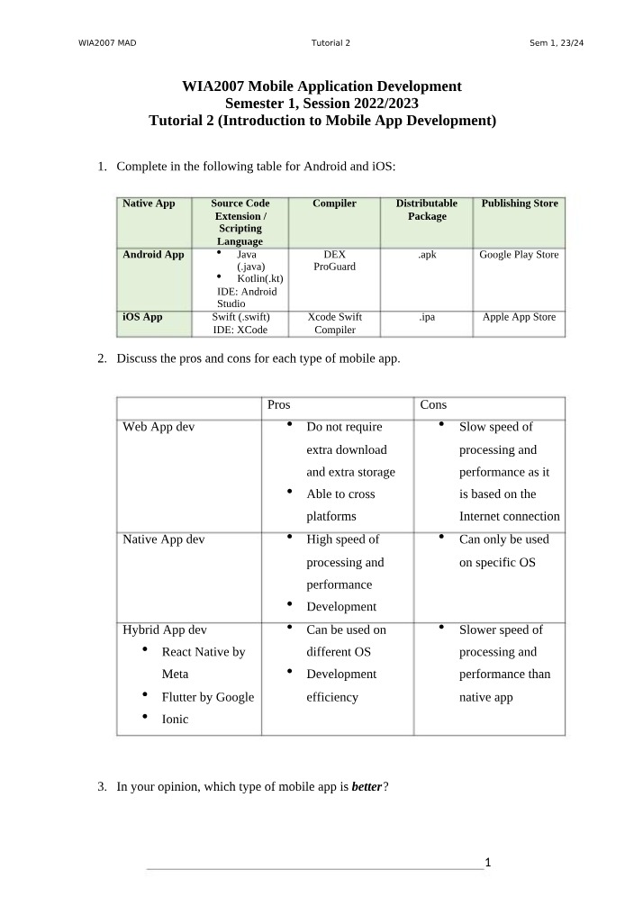 WIA2007 Tutorial 2