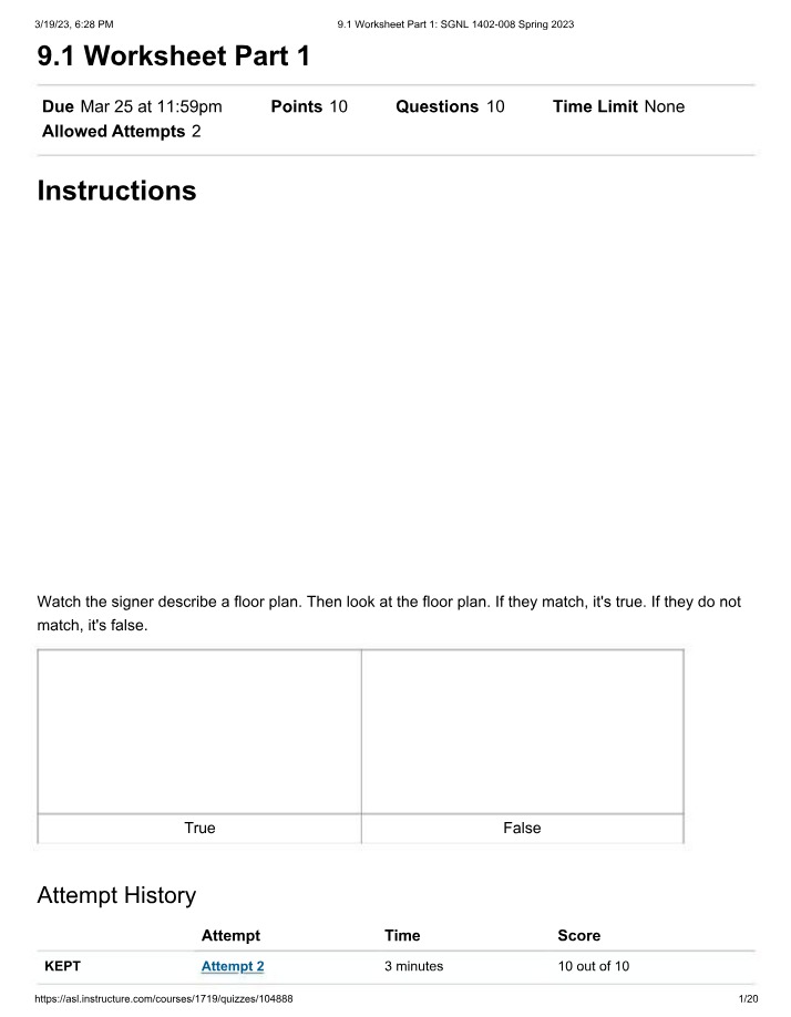 Part 1 Worksheet for 9.1