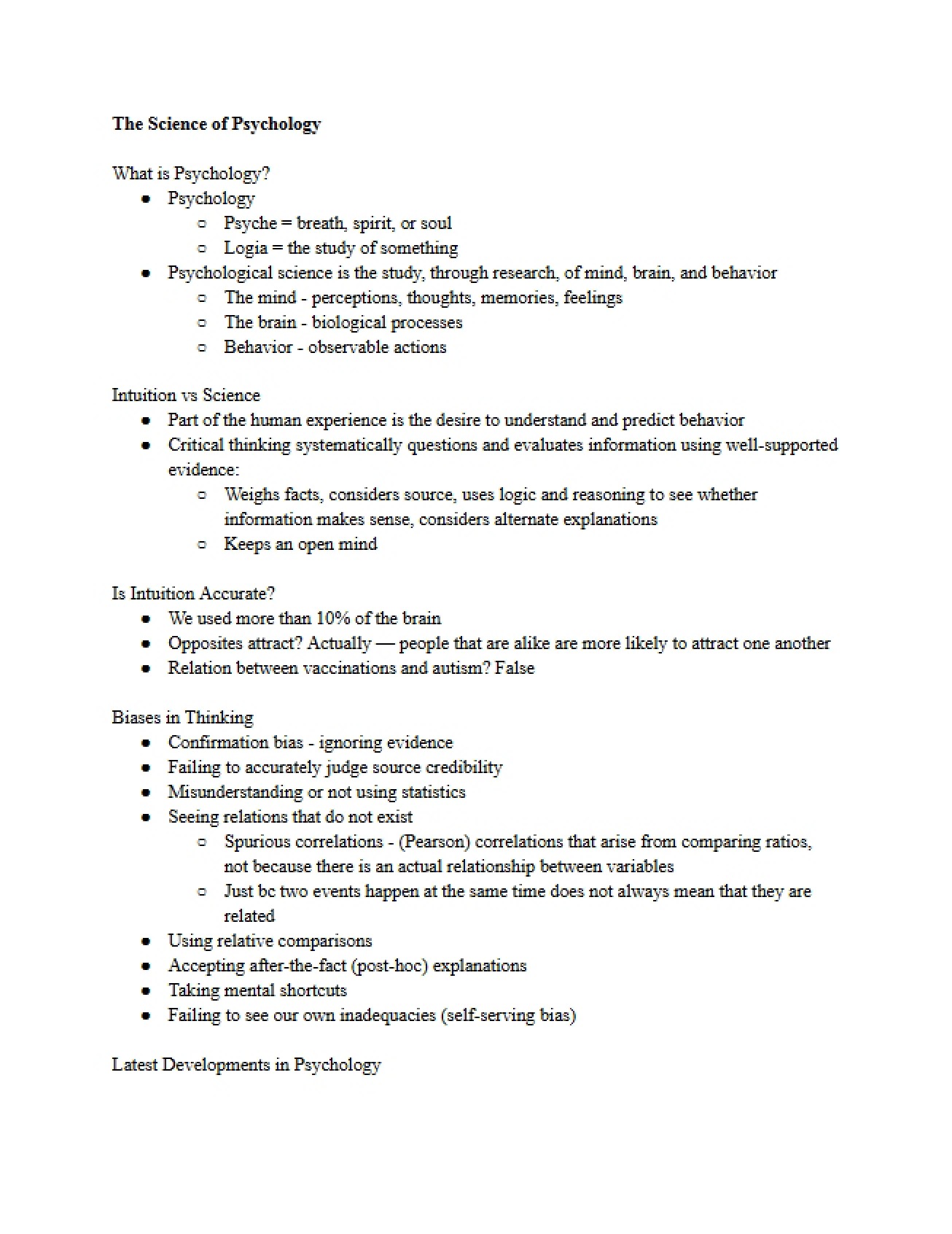 Science of Psychology