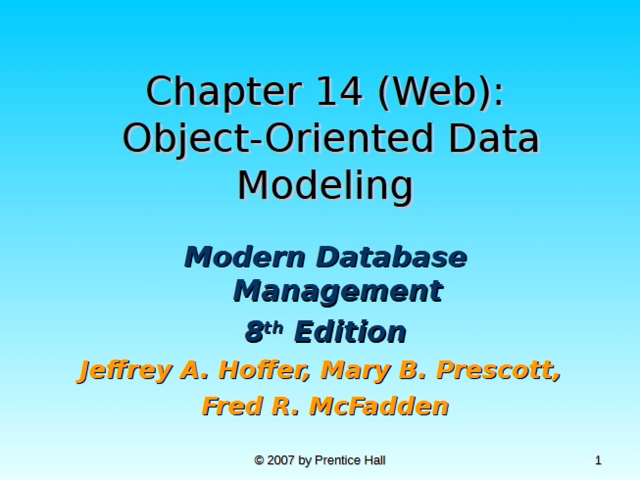 Modeling of Object-Oriented Data