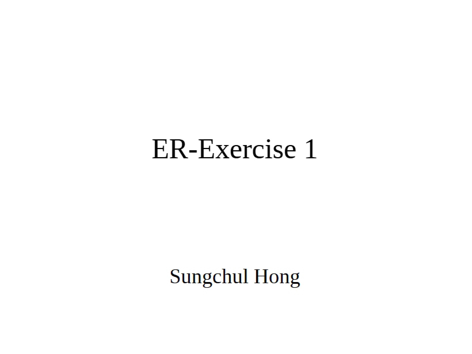 First Exercise on ER Models