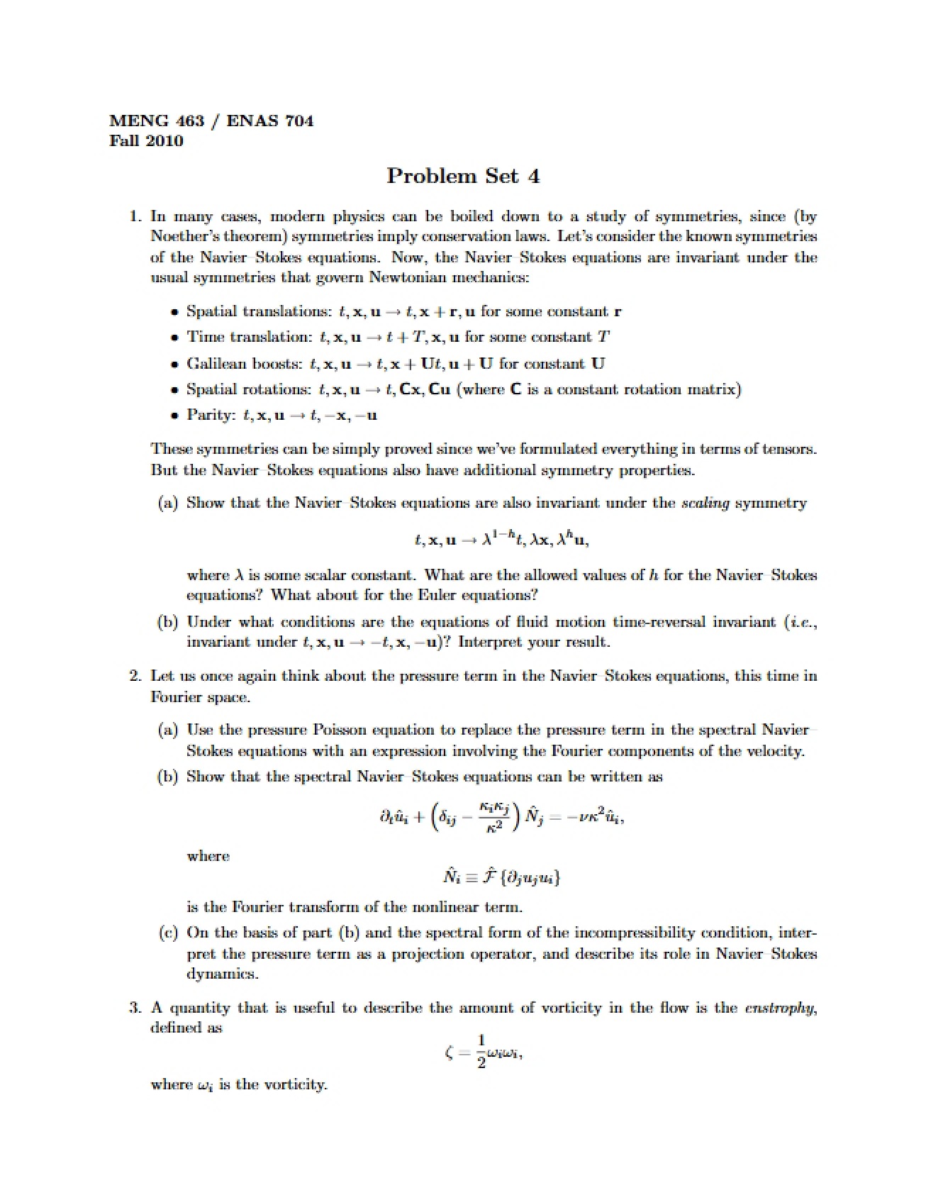 Fourth Problem Set