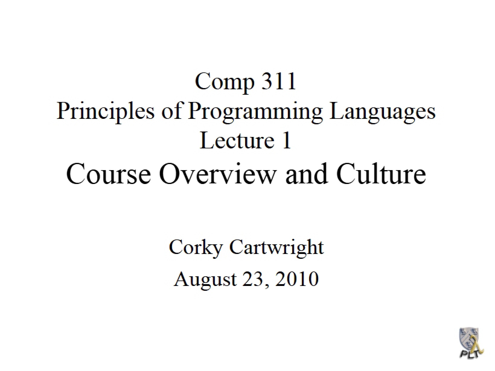 Programming Language Principles - 10 Pages
