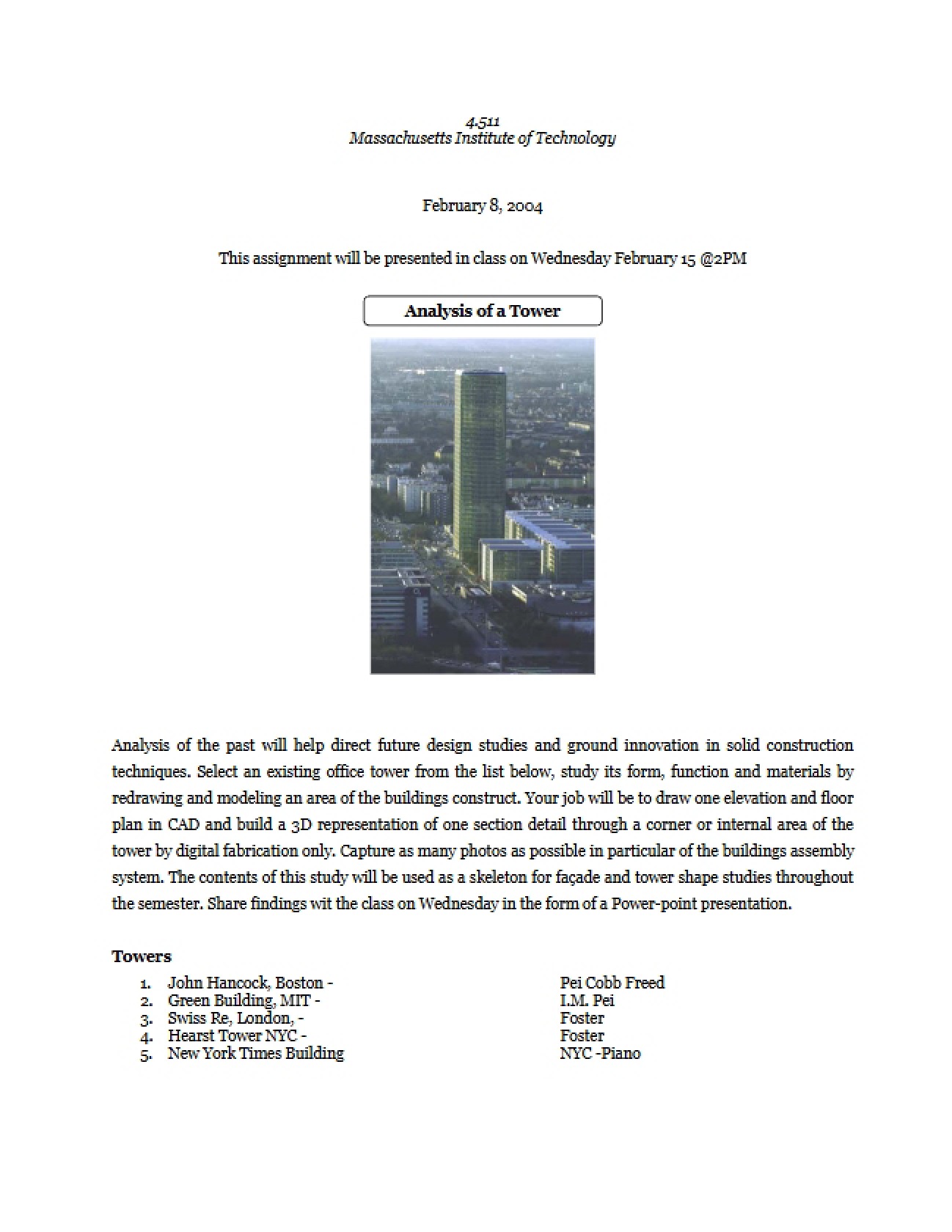 Tower Analysis