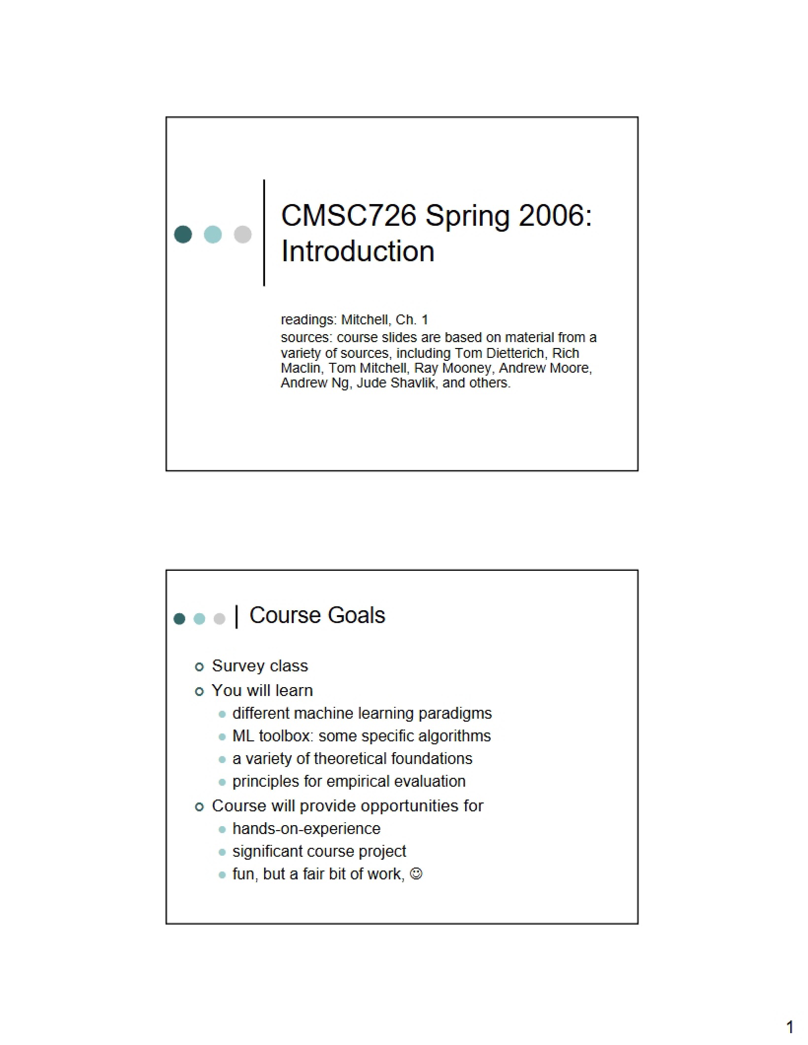 Machine Learning Course Intro
