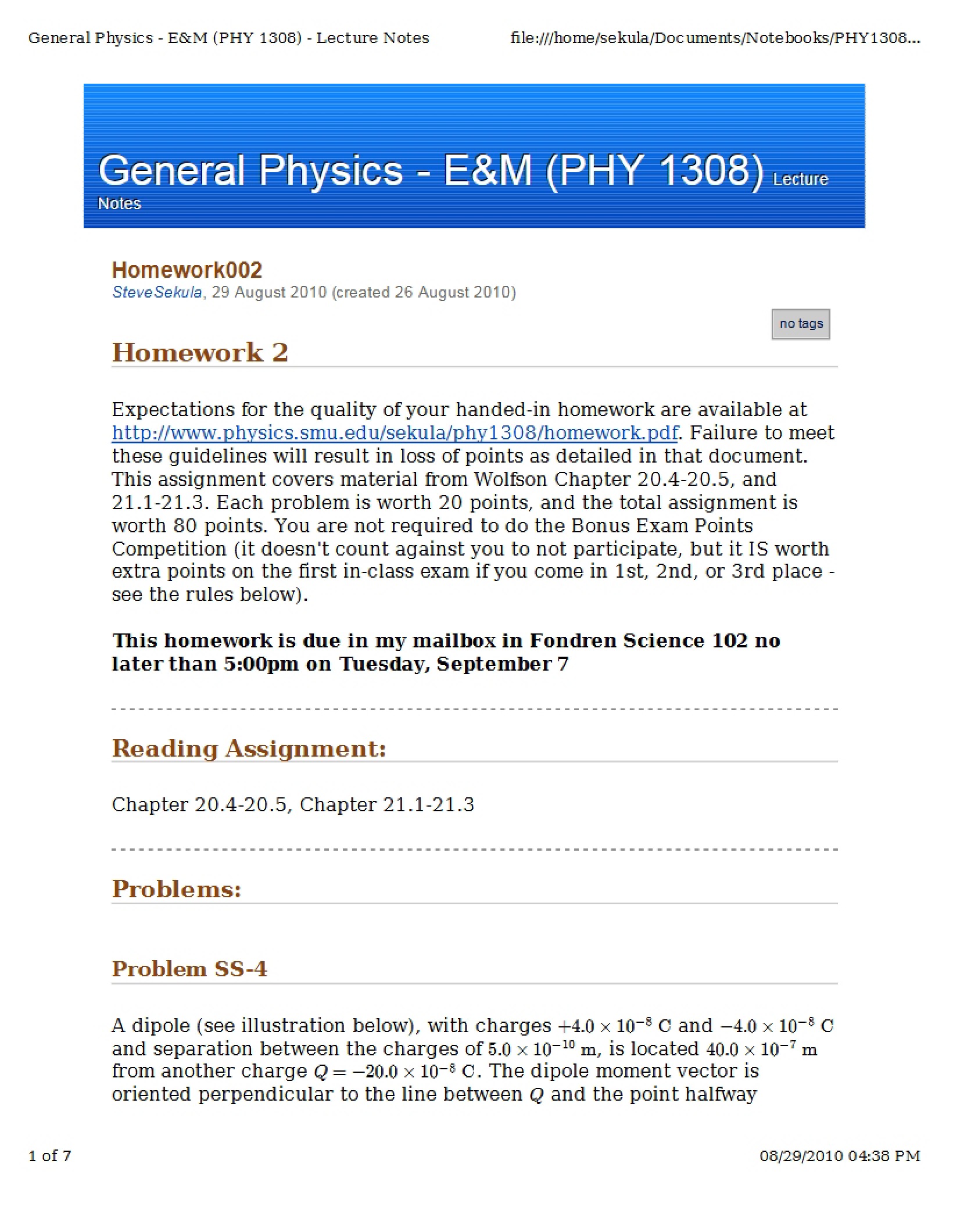 General Physics Homework