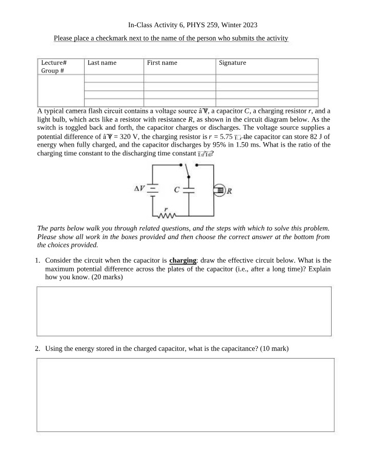 Charging and Discharging in Camera Flash Circuits