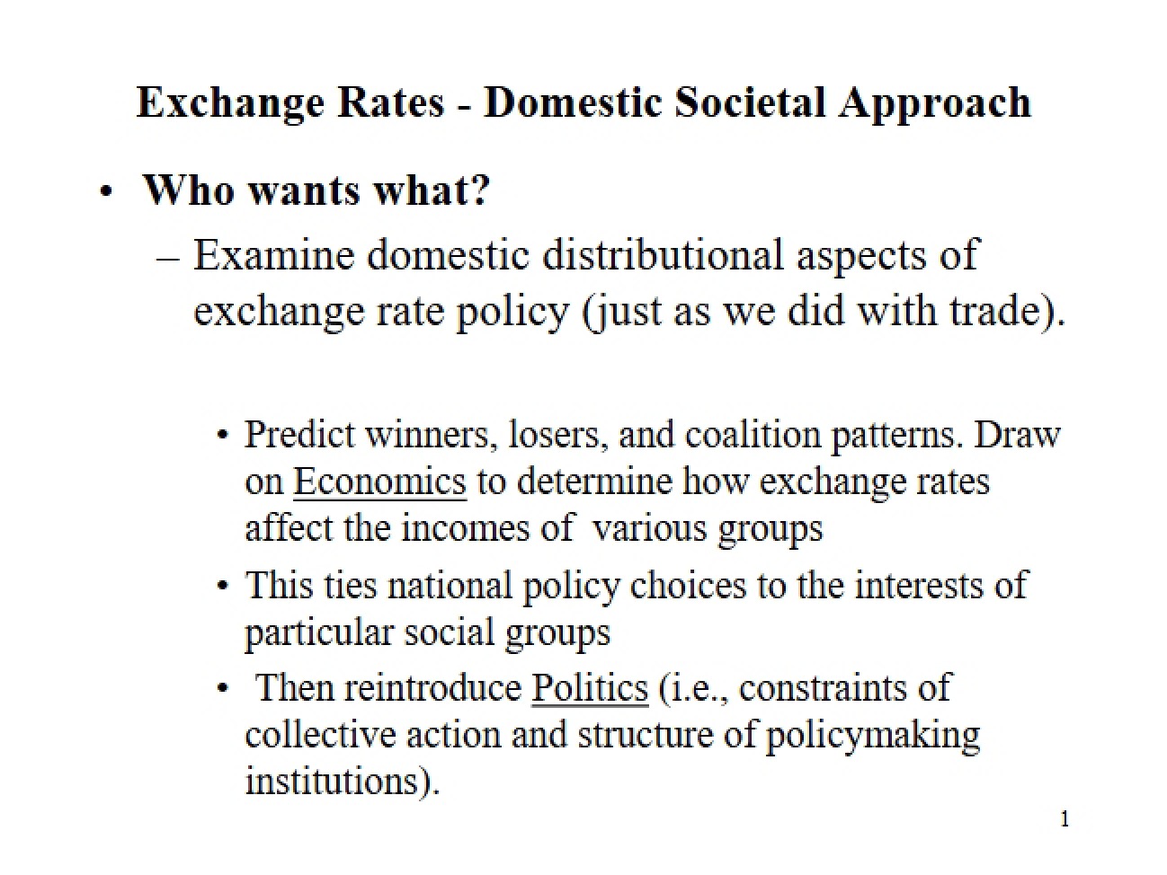 Societal Influences on Exchange Rate Policy