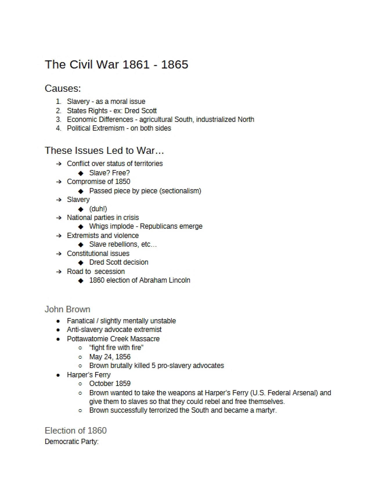 1861-1865 The Civil War