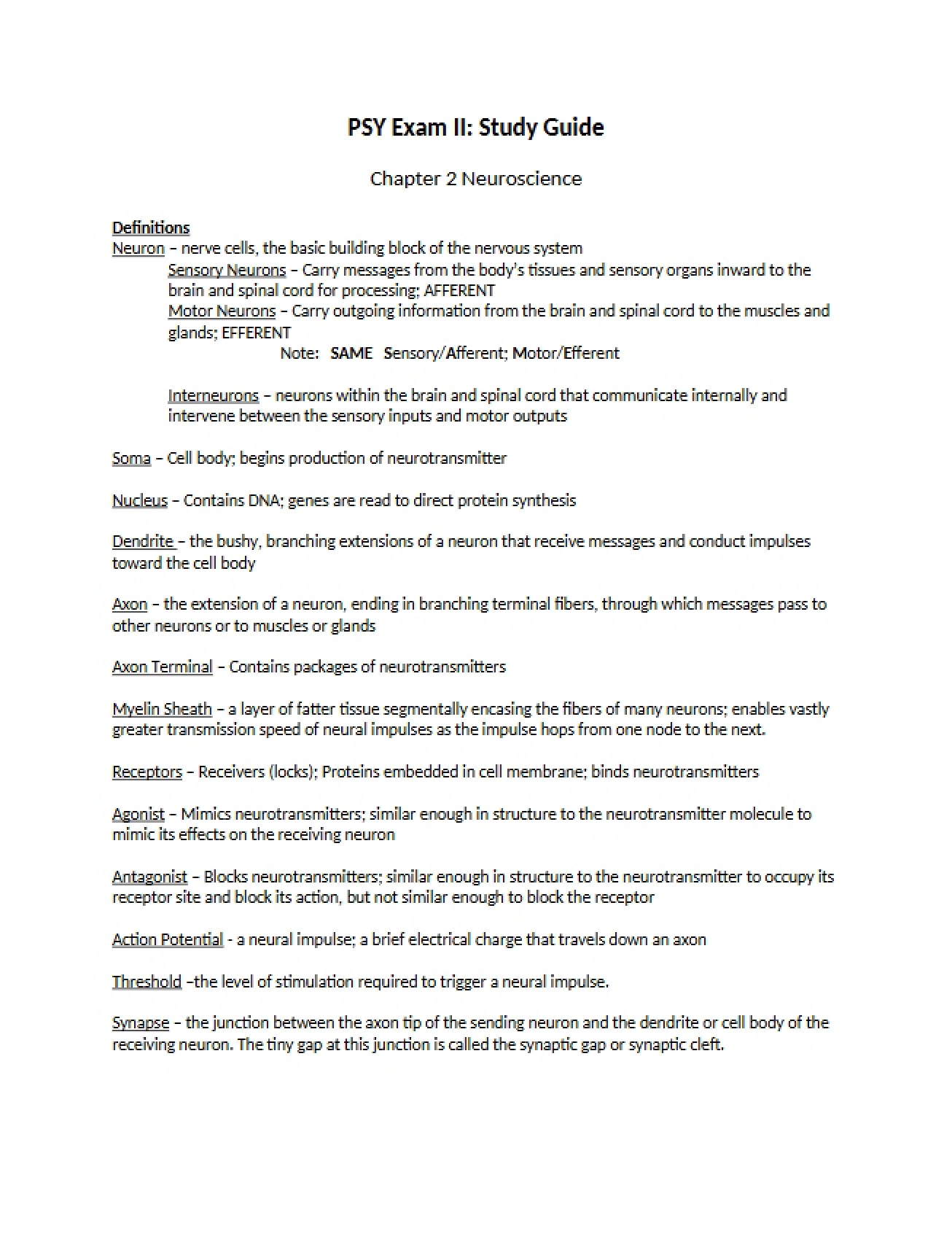 Psychology Study Guide