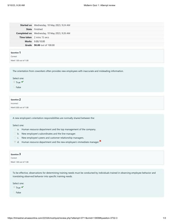 Human Resource - Midterm Quiz 1