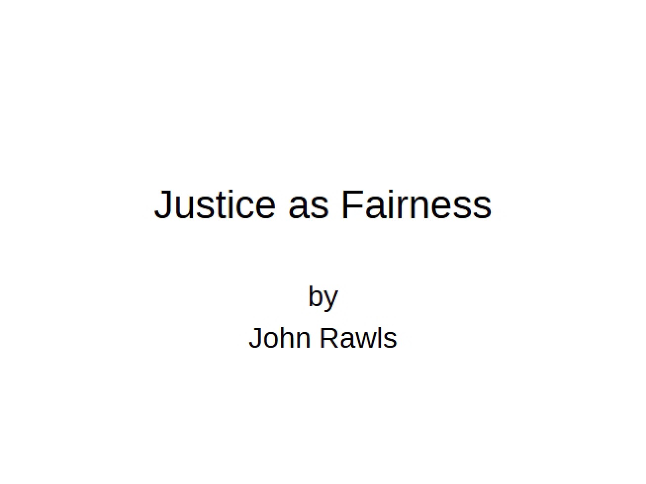 Fairness Concept in Justice