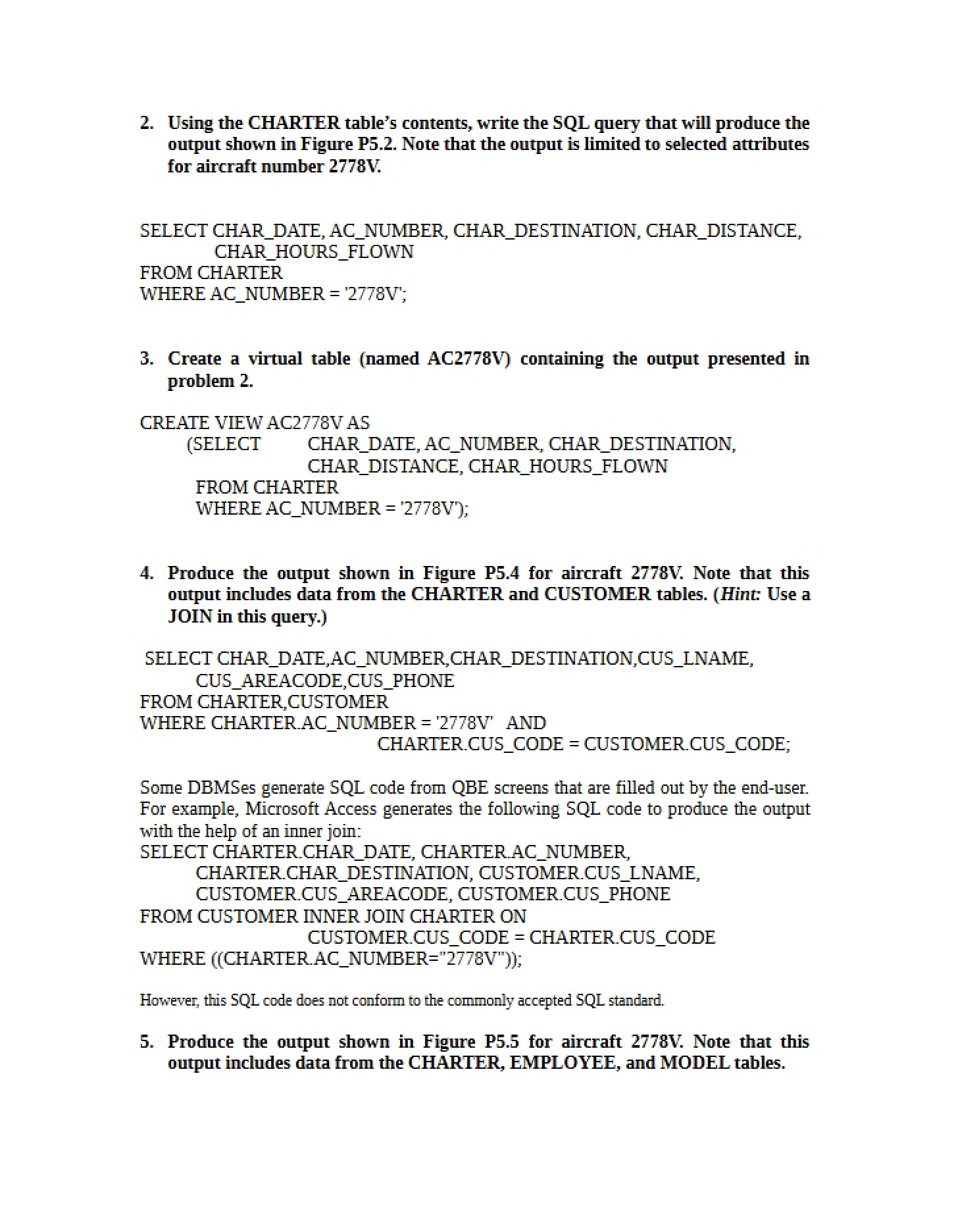 Homework for Chapter 5 (CIS 324)