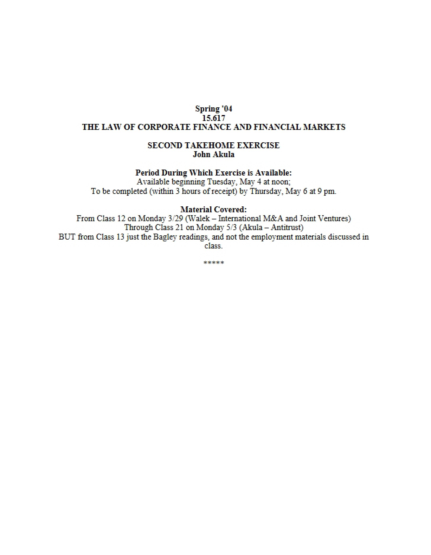 Financial Markets and Corporate Finance Law