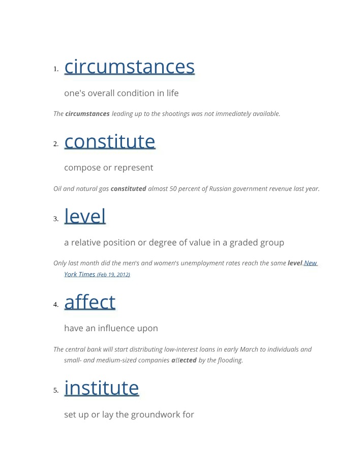 Words, Definitions, and Examples 33