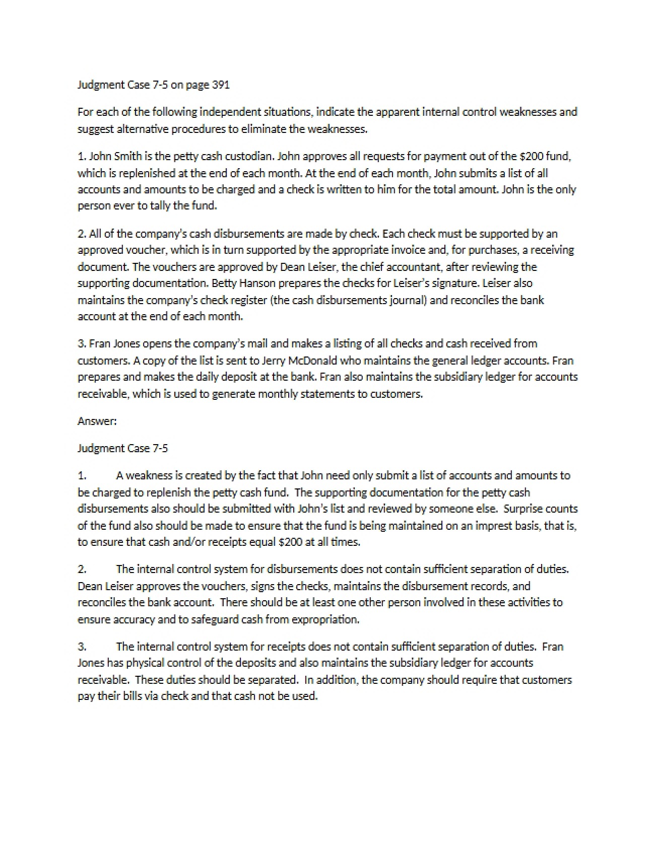 Case Study on Judgment
