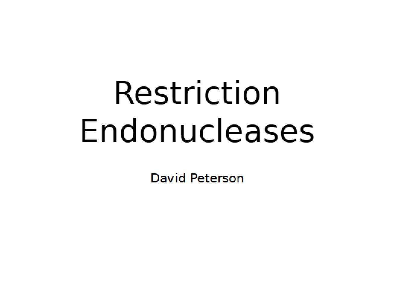 Overview of Restriction Enzymes