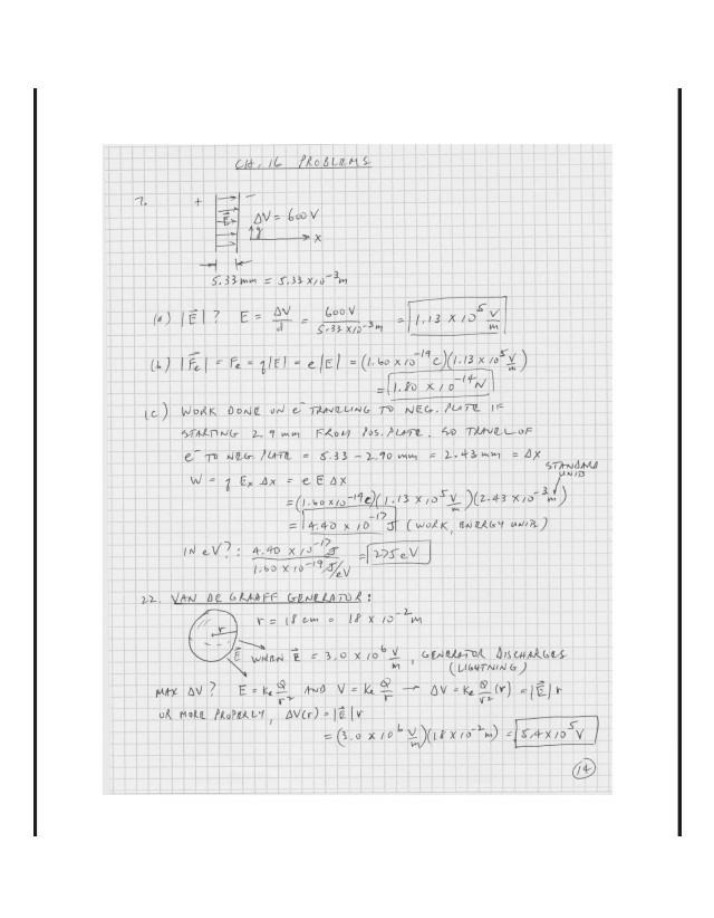 Electric Fields and Van de Graaff Generator Problems