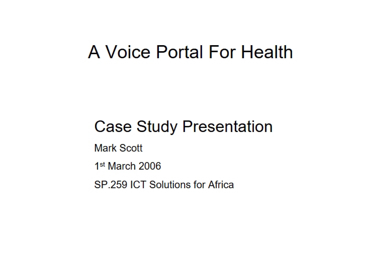 Health Voice Portal