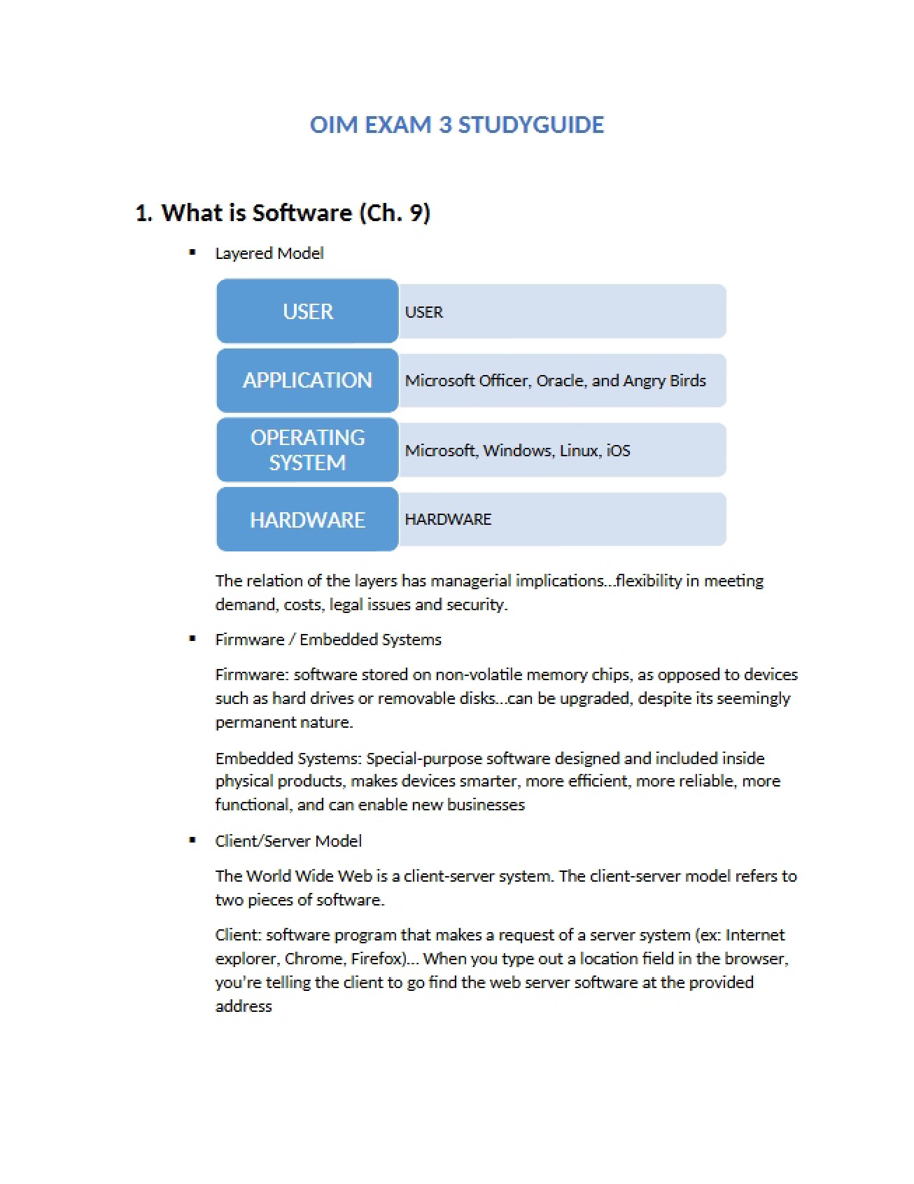 Guide for Exam 3