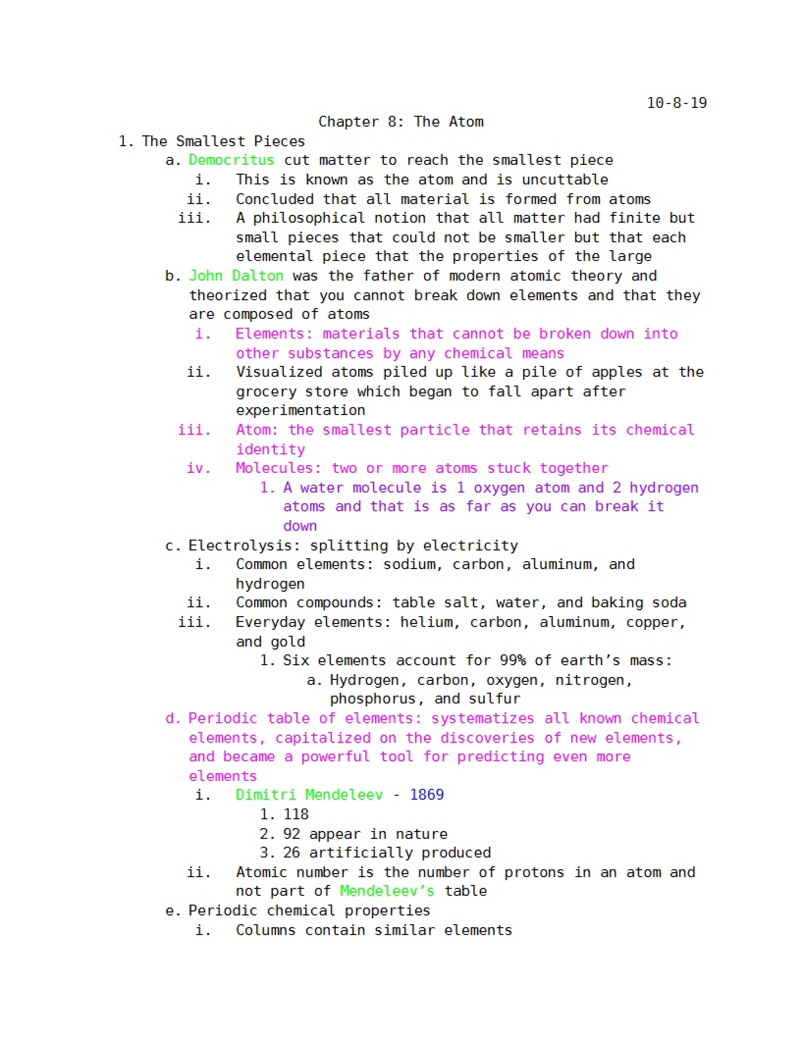 Atomic Structure (Chapter 8)