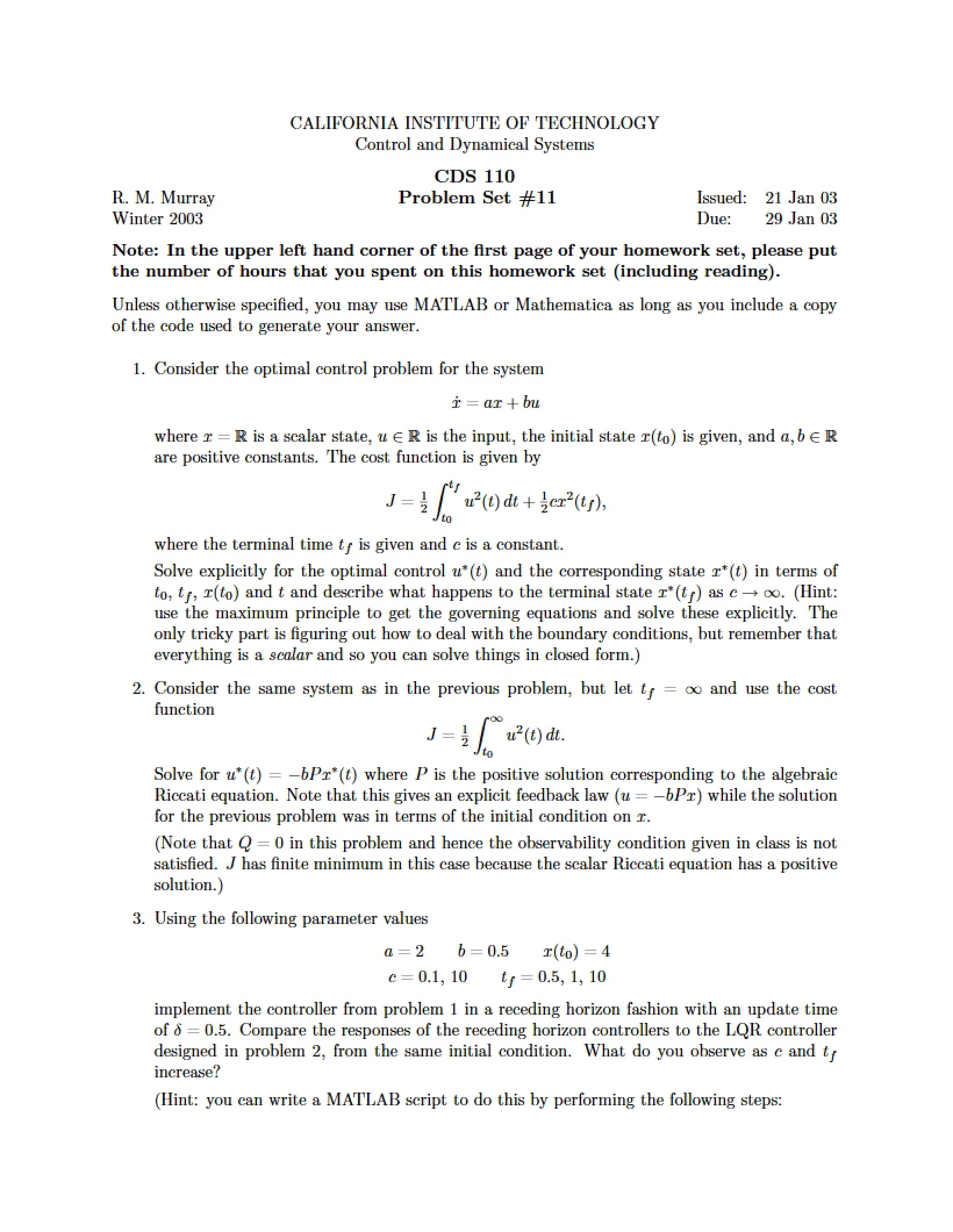 Problem Set Eleven