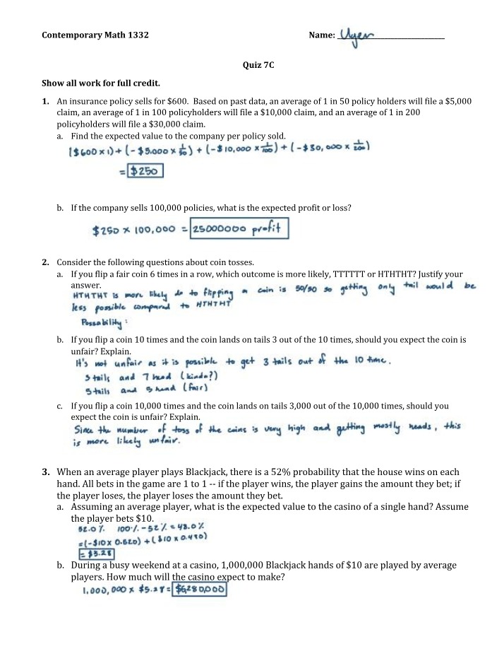 MATH1332 Quiz 7C