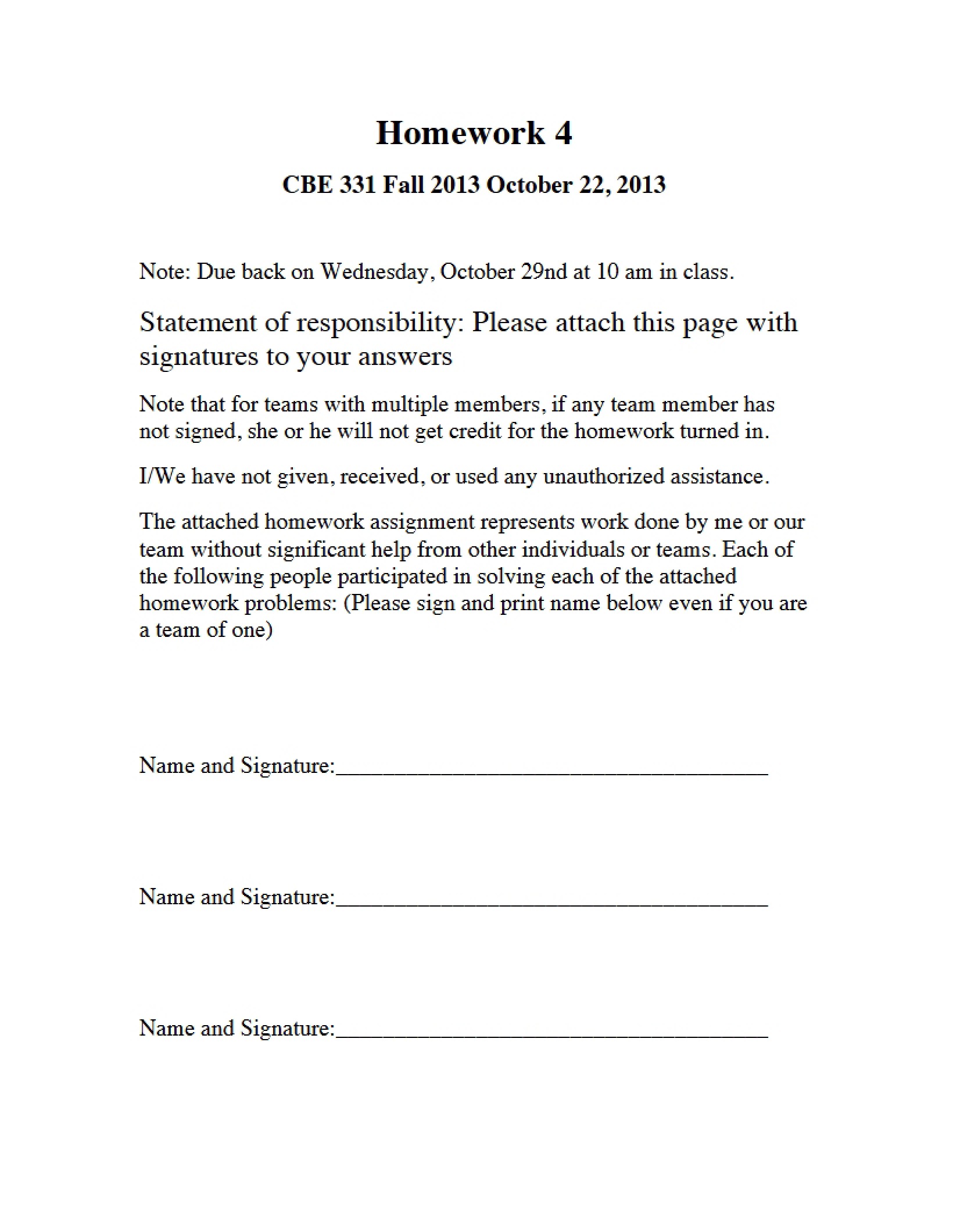 Homework Assignment 4 - CBE 331