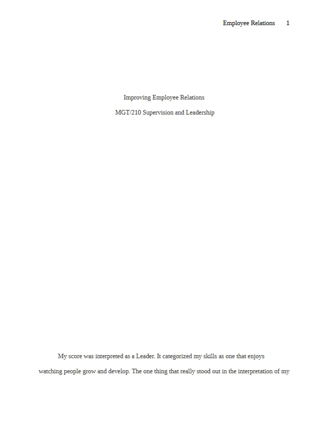 Relations Improvement for Employees