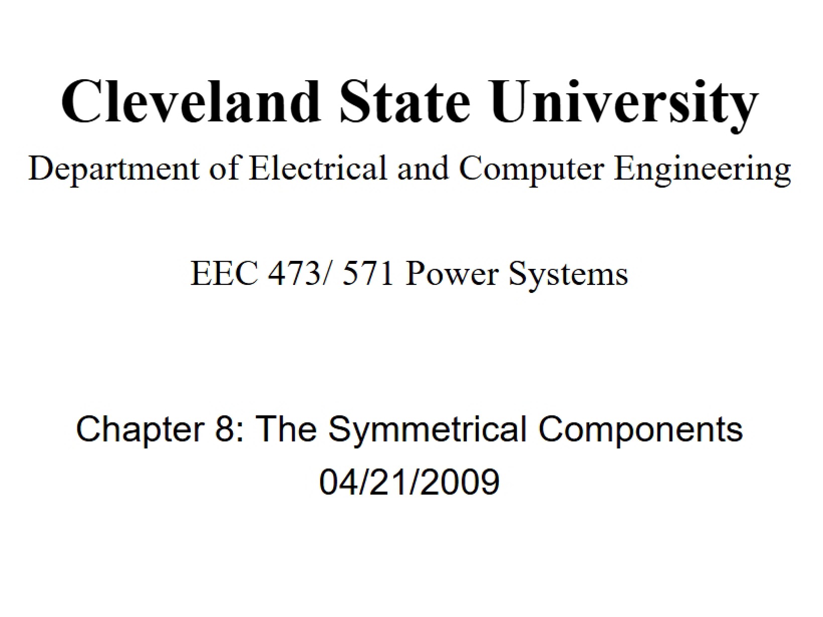 Components, Symmetrical
