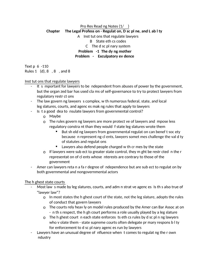 Reading Notes - Pro Res (1-25)