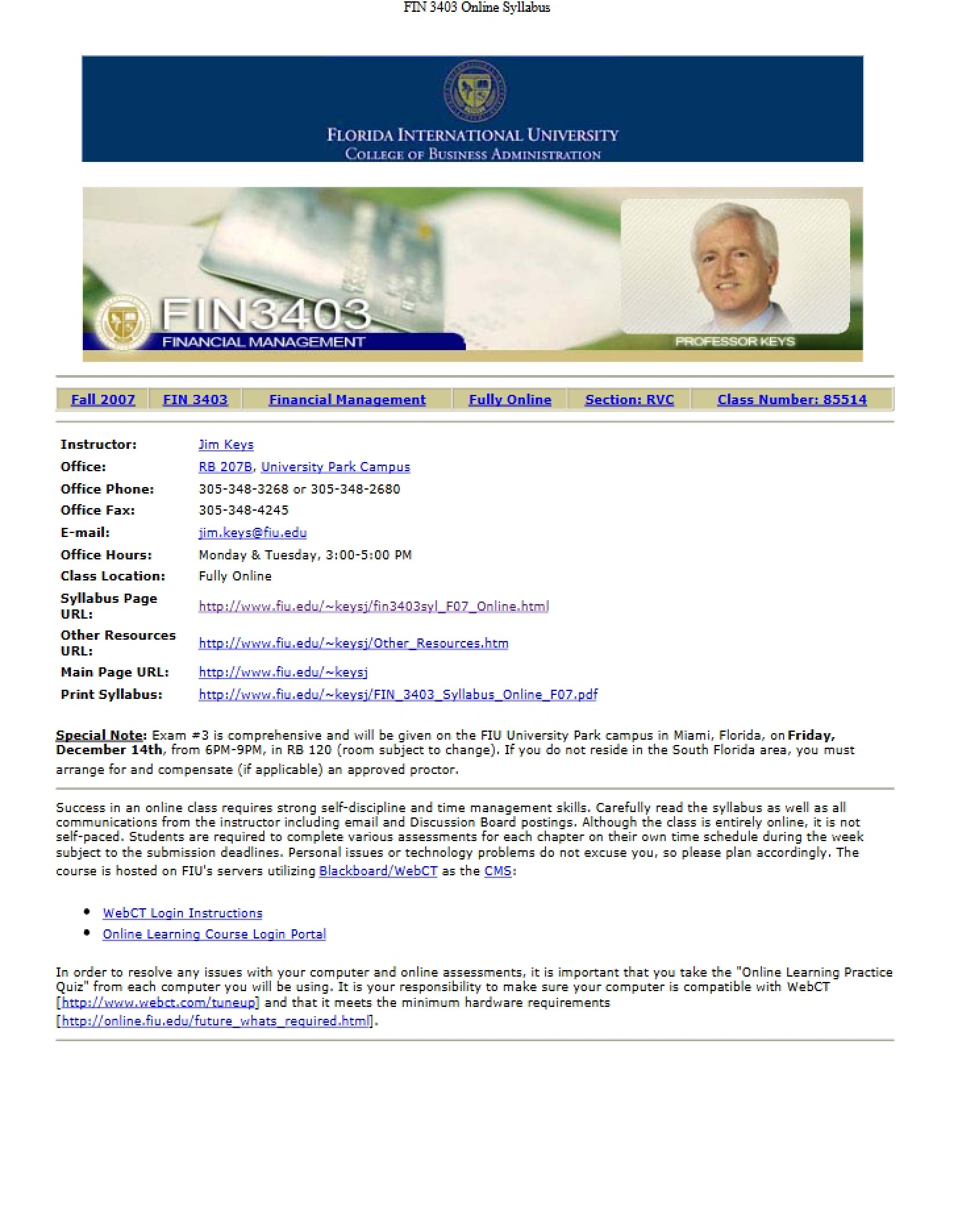 Course Procedures and Educational Plan