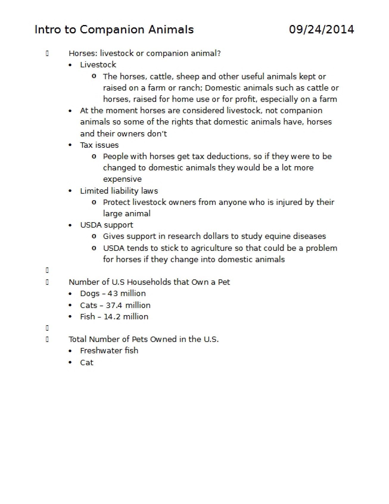 Notes for Tests 1 and 2