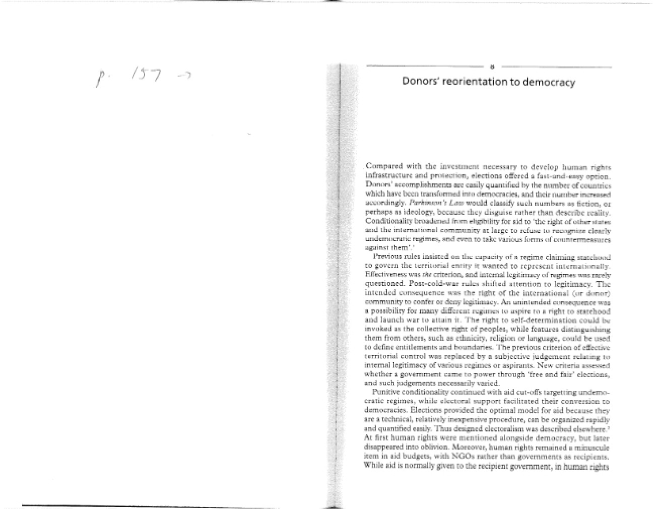 Reorientation of Donors Towards Democracy