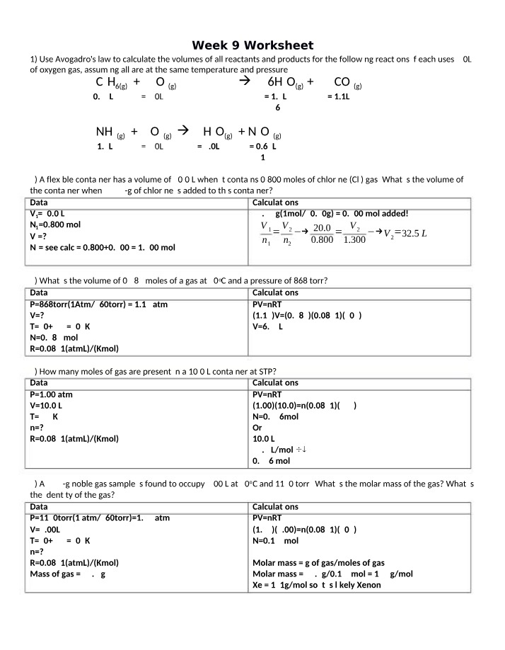 Worksheet for Week 9