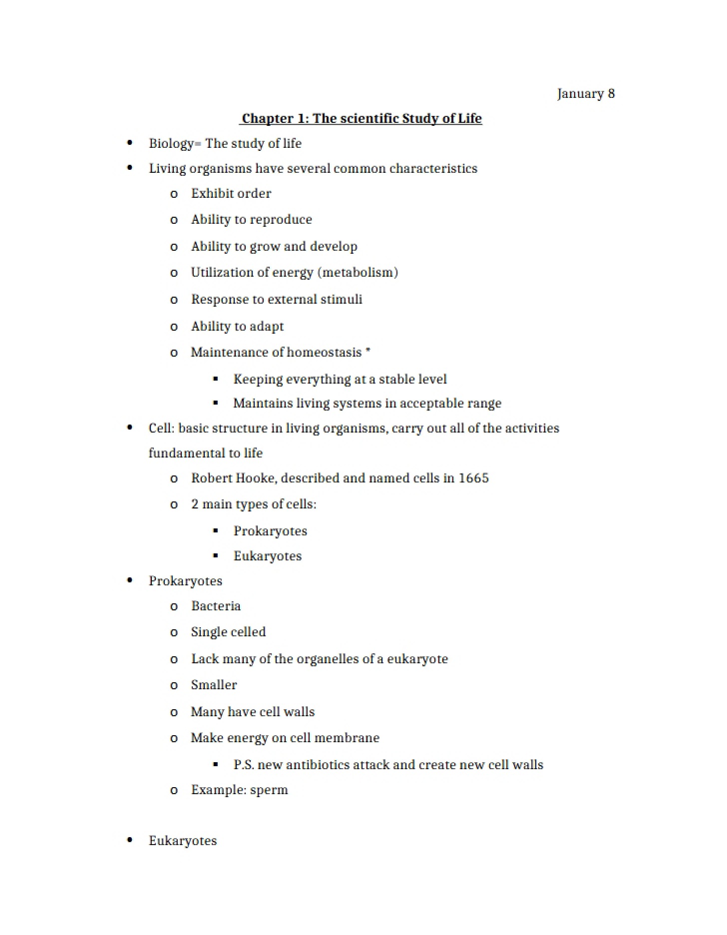 Scientific Study of Life (Chapter 1)