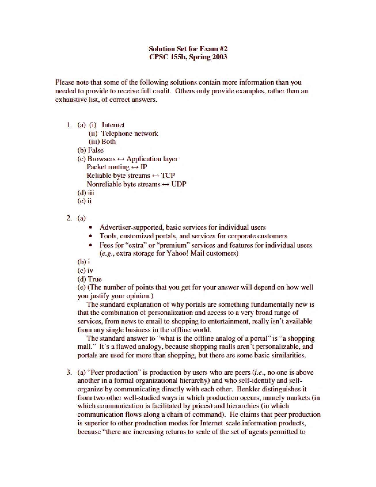 Exam 2 Solution Set