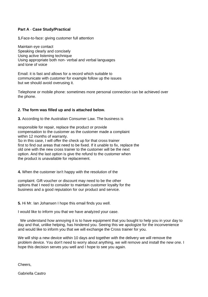 Customer Service Assessment 2