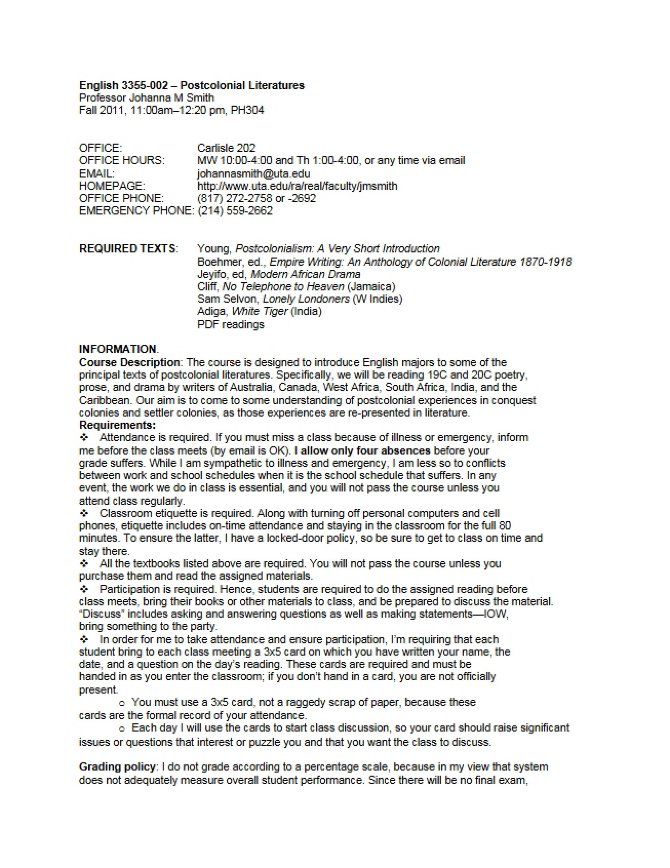 Syllabus English 3355
