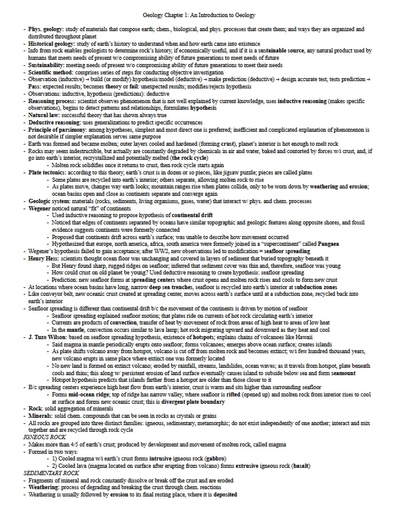 Geology Introduction Chapter 1