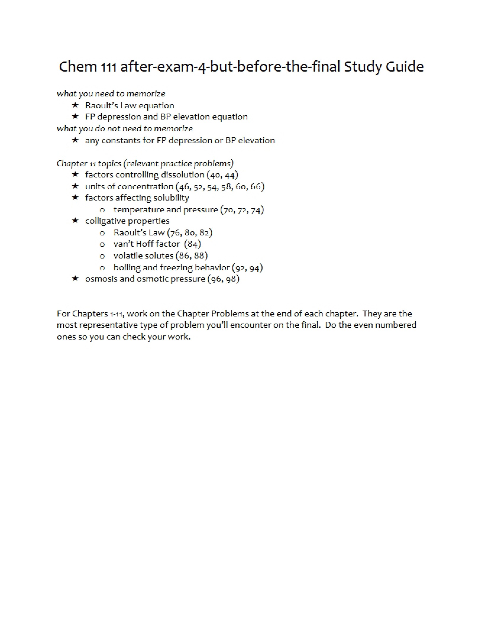 General Chemistry Study Guide